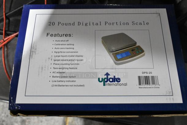 9 brand new Update DPS-20 digital portion scales, features include auto shutoff, tare function, and kg/lb/oz conversion.
