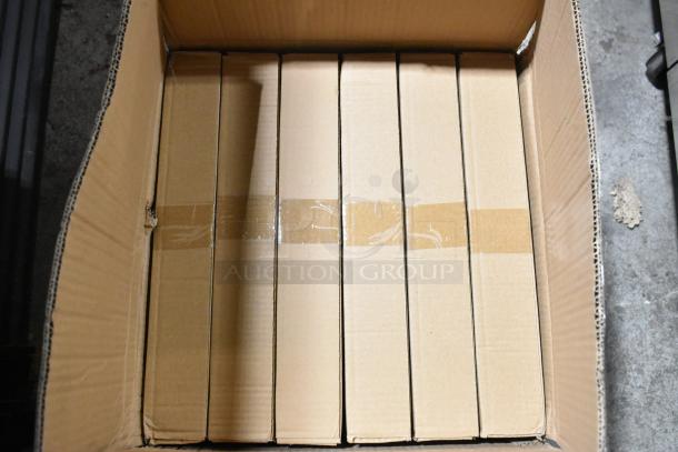 Case of 6 boxes of 12 Update PS-16 16" pizza screens, brand new, visible cardboard packaging.