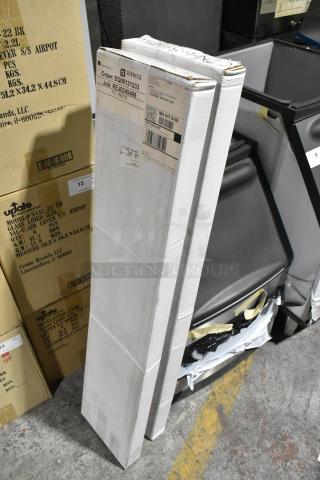 2 new Chase Doors Senneca REJ0245488 CZN-6-S-4086 strip door curtains, in original packaging, labels visible.