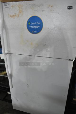 Maytag M1TXEGMYW01 Reach In Cooler with Freezer, 115V, worn exterior, sticker on door, model name visible.