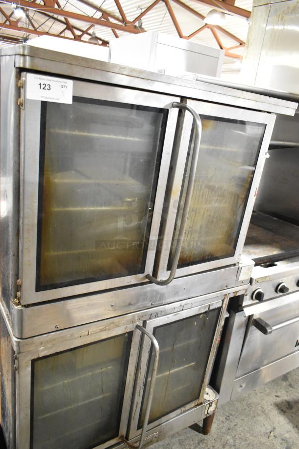 Blodgett EF-111 stainless steel convection oven, view-through doors, metal racks, 480V, 3-phase, used condition.