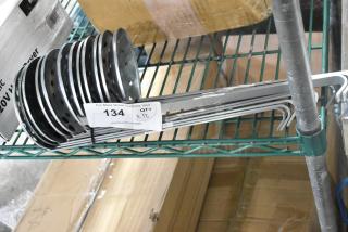 12 new ESK-2 Sifters, minor scratches, metal plates, quantity label showing "12 times your bid," on wire shelf.