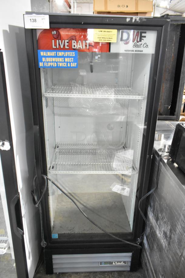 2021 True GDM-12-HC commercial cooler with single glass door, poly-coated racks. 115V, 1 phase.