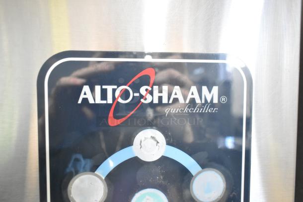 2023 Alto Shaam QC2-40 stainless steel commercial quickchiller blast chiller label, showing logo and control panel.