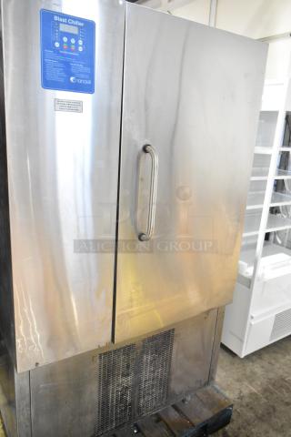 2018 Randell BC-18 stainless steel commercial blast chiller, 115/230 volts, 1 phase; door handle and label panel visible.