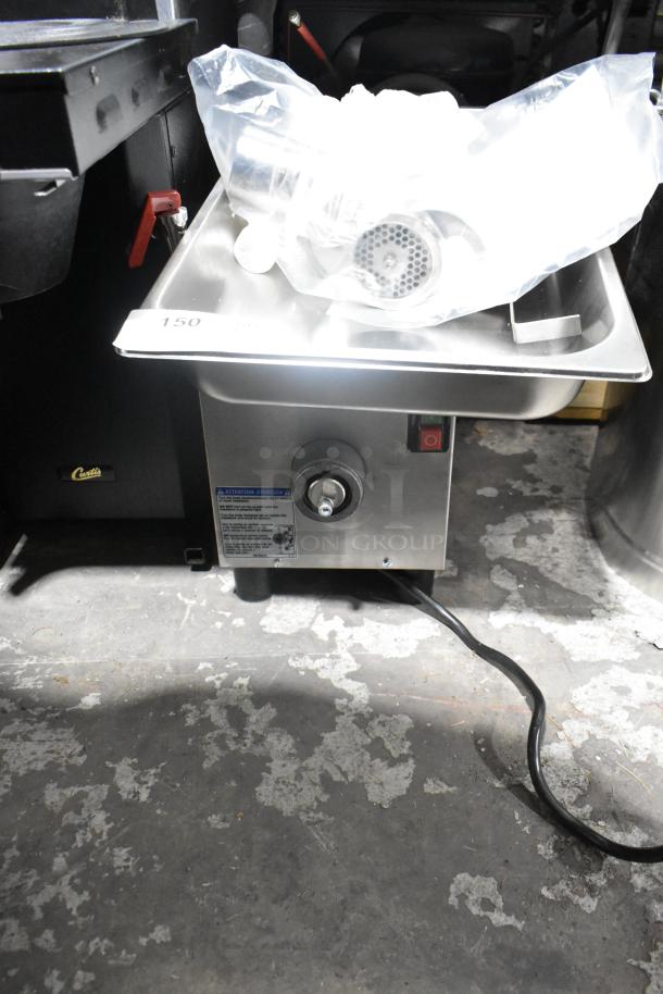 Brand new Pro-Cut KG-12-SS Stainless Steel Meat Grinder, electric, 115V, #12, shown with scratch and dent condition.