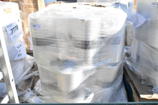 BRAND NEW SCRATCH AND DENT Pallet Lot of Clark PERF RS 420mm Dry Ice, wrapped in plastic, labels with resale info visible.