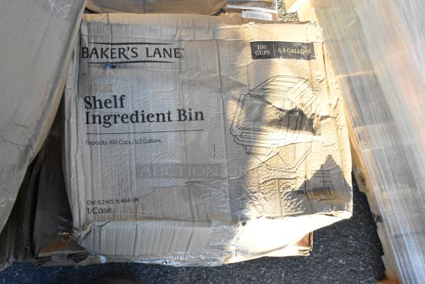 Baker's Lane Shelf Ingredient Bin box, 100 cups/6.3 gallons, slightly damaged packaging.