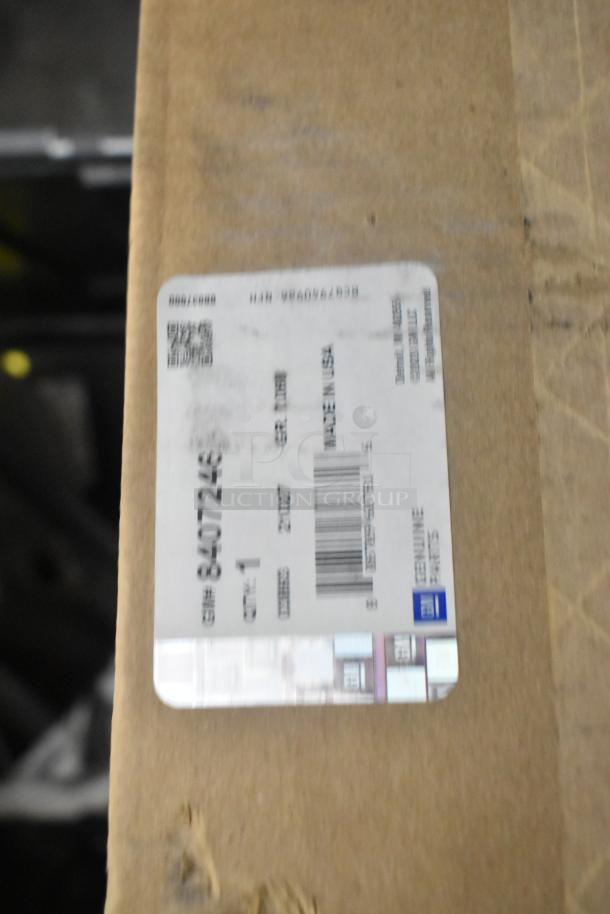 BRAND NEW car parts lot in black poly bin, includes GM 19166248 roof luggage carrier cross rail kit. Box with GM label visible.