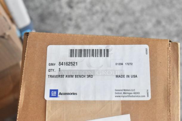 Box with GM part 84162521 label, marked "Traverse AWM Bench 3rd," brand new condition, made in USA.