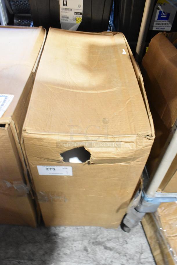 Box of 2 brand new GM 19303155 rims, cardboard box with visible tear; item label reads "QTY 1, 275".