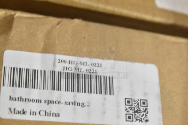 Label on box reads "200-HG-ML-0221 Bathroom space-saving. Made in China" for storage cabinet. New condition.