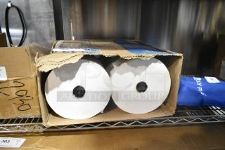 Box of 2 Tork Basic Paper Wiper Rolls, brand new, in scratched box. Rolls are intact and unused.