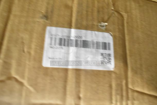 Brand new floor cleaner in damaged box, barcode and QR code visible, indicating "Made in China."