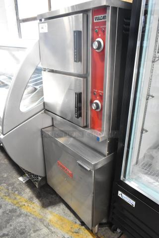 Vulcan VSX24G Stainless Steel Commercial Natural Gas Powered 2 Deck Steam Cabinet. 200,000 BTU. - Item #1217415