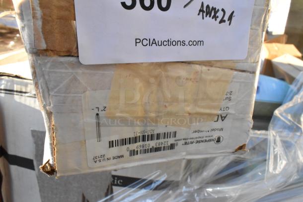 Stacked boxes of brand new scratch and dent items, including GET CO-101-A plate covers and Choice Deluxe chafers; auction lot.