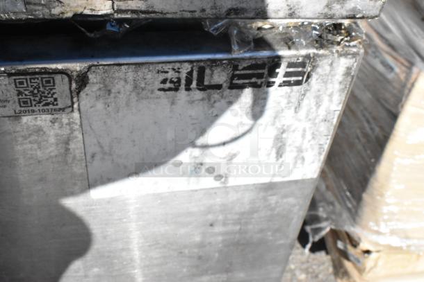 Giles EOF-24 stainless steel commercial electric 3 bay deep fat fryer with dumping station, on casters, 480V, 3 phase.