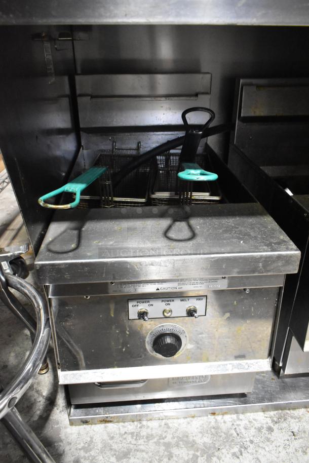 Giles GVH-C stainless steel ventless hood system with electrostatic air cleaner and two fryers. 208-240V, 1 phase.