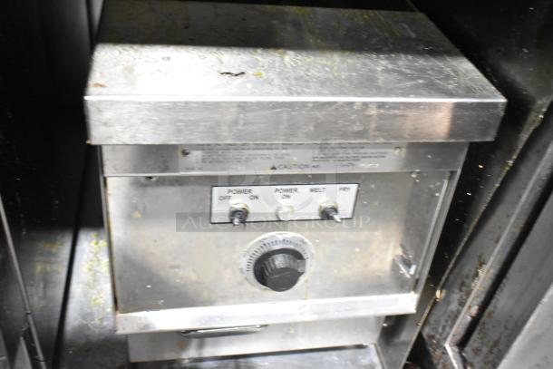Giles GVH-C stainless steel ventless hood system, shown with control panel and dials. Used condition.