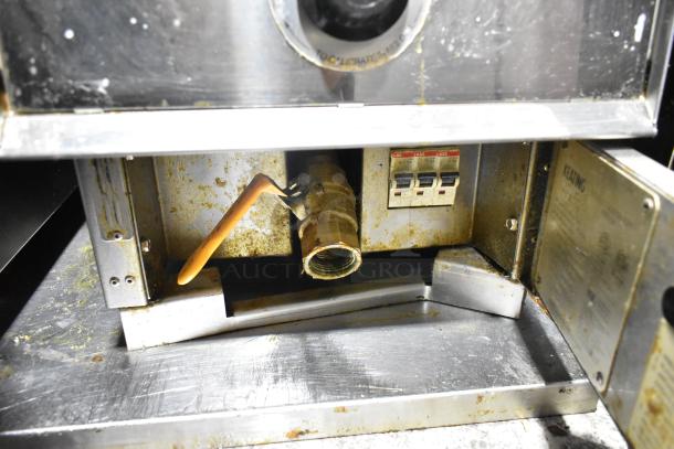 Giles GVH-C Ventless Hood System, showing interior components, electrostatic air cleaner, visible wear. 208-240V, 1 Phase.