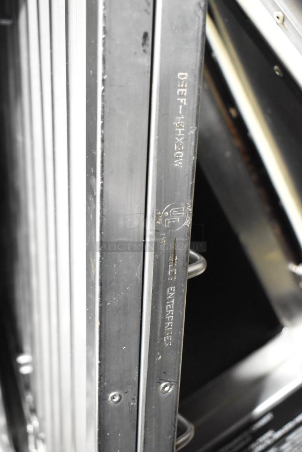 Giles GVH-C ventless hood system, electrostatic cleaner, stainless steel, markings include UL certification, model details.