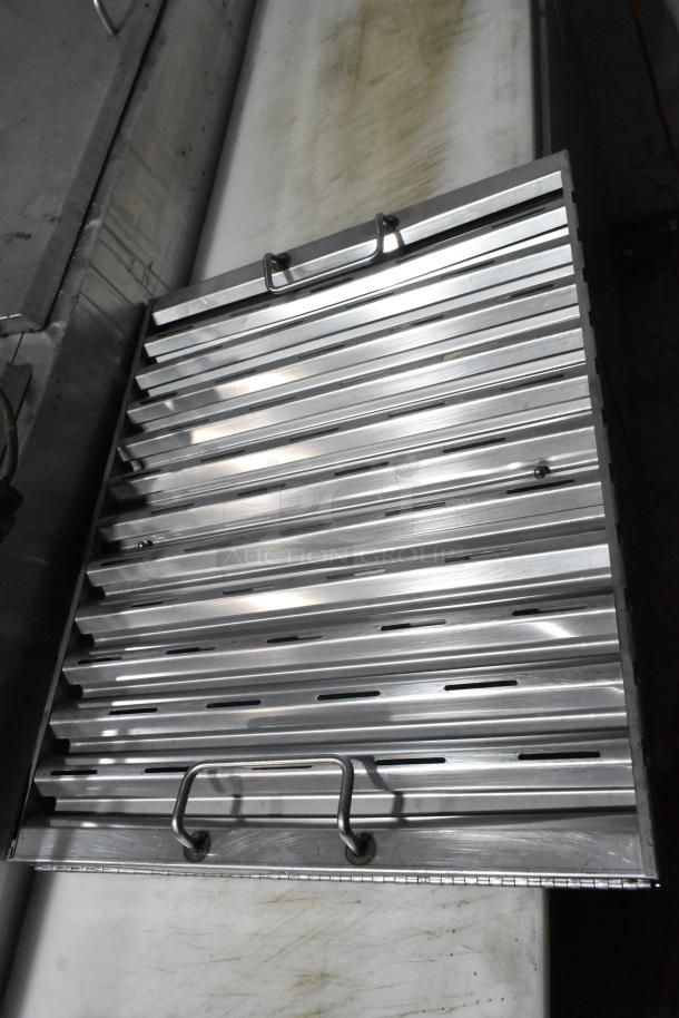 Giles GVH-C stainless steel recirculating hood system grill with handles, electrostatic air cleaner visible, excellent condition.