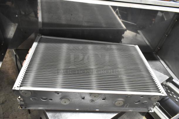 Giles GVH-C stainless steel ventless hood system, electrostatic air cleaner. Clean, polished condition with visible controls.