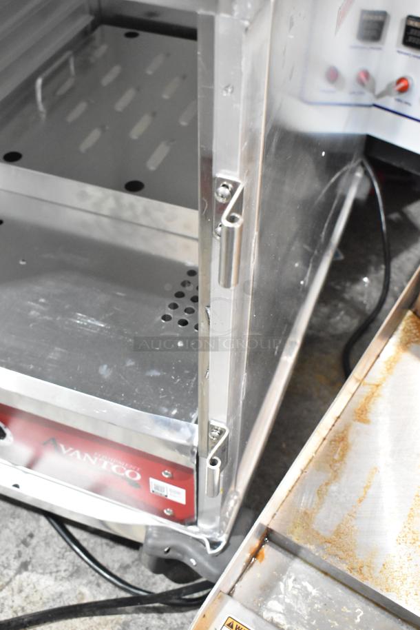 Brand new Avantco 177HTIS1812 undercounter heated holding cabinet, solid door, commercial casters, 120V, scratch and dent.