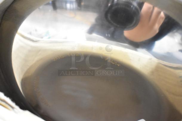 Brand new F01240 stainless steel mixer bowl, marked "205-1021 192.5," sleek design, reflective interior.