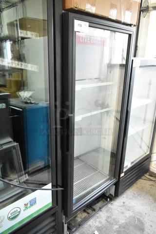 2017 True GDM-12-HC-LD Metal Commercial Single Door Reach In Cooler Merchandiser w/ Poly Coated Racks. 115 Volts, 1 Phase. - Item #1217110