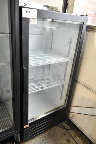 Hisense FL-35WC1H Metal Commercial Single Door Reach In Cooler Merchandiser w/ Poly Coated Racks. 115 Volts, 1 Phase. Tested and Working! - Item #1217111