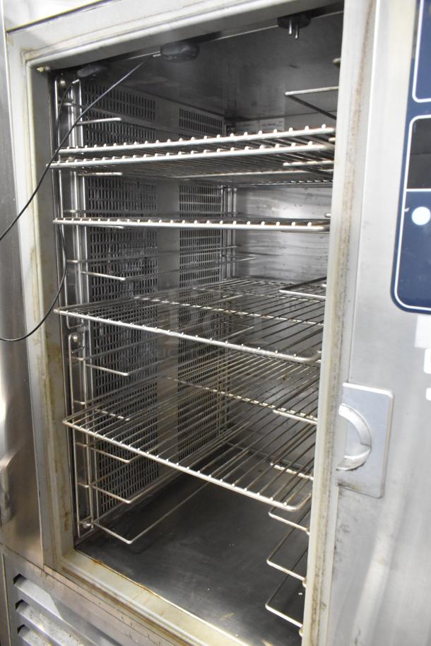 2023 Alto Shaam QC2-40 stainless steel commercial quickchiller with 2 probes, multiple shelves, clean and functional interior.