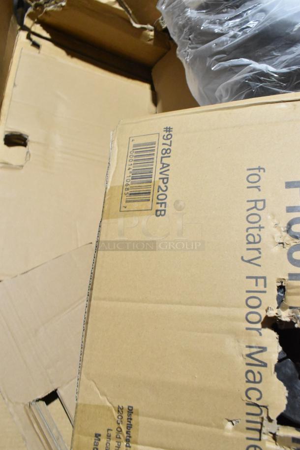 BRAND NEW Lavex 978LAVP20A 20" Rotary Floor Cleaning Machine, 175 RPM, 115V. Scratch and dent condition, visible box damage.