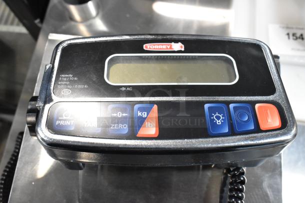 BRAND NEW Tor Rey PPC-5/10 10 lb. digital portion control scale with remote indicator; slight scratches; features kg/lb switch, foot pedal, and clear display.