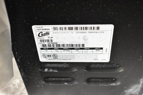 Brand new Curtis TLP Low Profile 18" Automatic Airpot Brewer, black finish. Model TLP, 120V, 1 phase, minimal scratches.