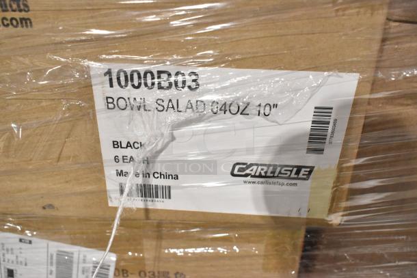 23 new scratch and dent boxes, includes Carlisle dish caddies, FOH 336686 5oz pourers, Carlisle 1000B03 salad bowls, Carlisle RE4914 extender.