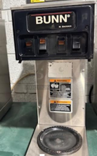 BUNN ST-35 coffee maker with LCD, two upper and one lower warmer, 120V, stainless steel, tested and working condition.