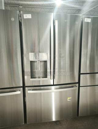 GE 27.7 Cu. Ft. Fingerprint-Resistant French-Door Refrigerator in stainless steel. - Item #1217566