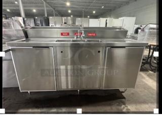 HOT!!!!!! Commercial Sinks That Every Restaurant, Coffee shop, bars Needs Three Compartment Sink WITH 2 DOOR COOLER - Item #1218320