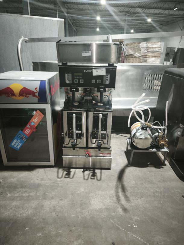 BUNN Soft Heat SH DBC Dual Coffee Brewer System, stainless steel, dual brewers, digital controls, excellent condition.