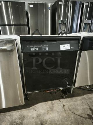 GE undercounter dishwasher, model DU925QWDB0, black finish, visible front panel controls, fair used condition.