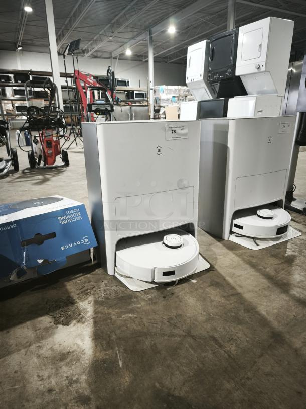 Ecovacs DEEBOT T10 OMNI robot vacuum and mop with auto-cleaning station, model CH2208, in new condition; includes original packaging.