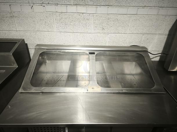 S&G Manufacturing BERS27 refrigerated sandwich prep table with clear lid, in excellent condition, tested and working.