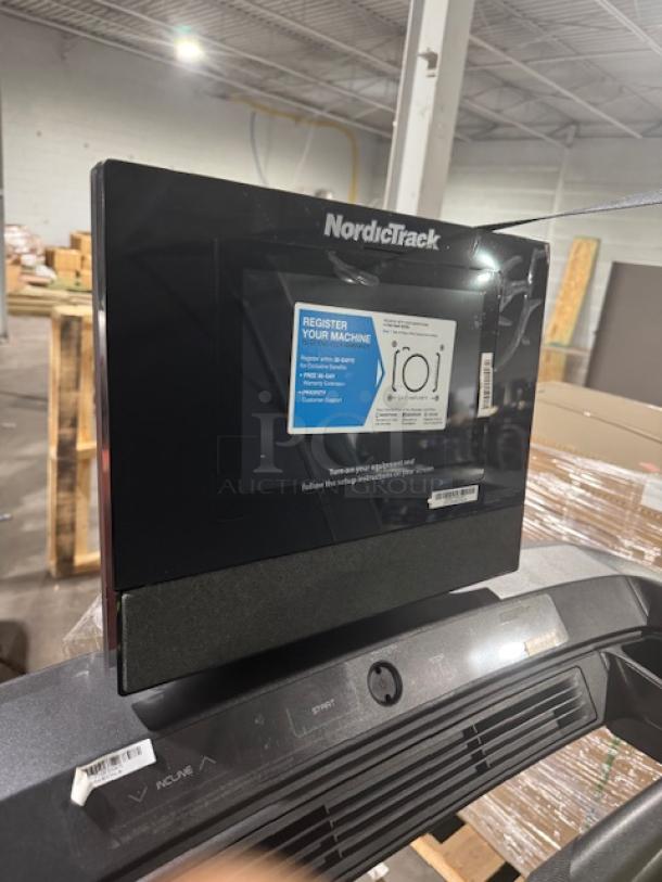 NEW NordicTrack Commercial 1250 Treadmill, Black, with 10" tilting touchscreen, pristine condition, includes registration label.