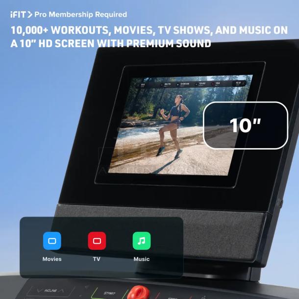 NEW NordicTrack Commercial 1250 Treadmill, features 10" tilting touchscreen, iFIT compatible, premium sound. Model 1250, black.