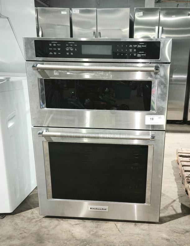 Brand new KitchenAid KOEC530PSS 30" Combination Microwave Wall Oven with Air Fry, stainless steel finish.