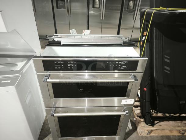 Brand new KitchenAid KOEC530PSS 30" combination microwave wall oven with air fry mode. Stainless steel finish.