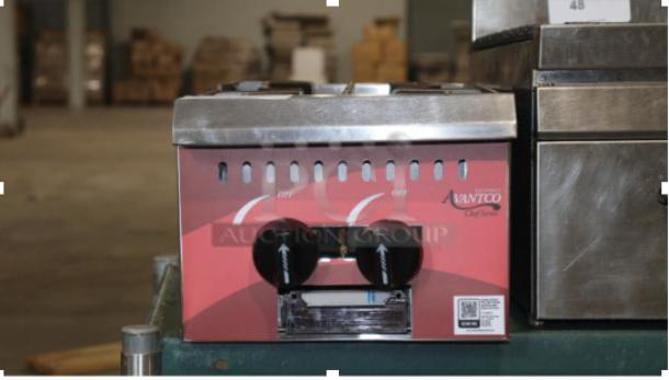 Avantco 177CAGR212 Stainless Steel 2 Burner Range, model NAM-2210, commercial, natural gas, 50,000 BTU, excellent condition.