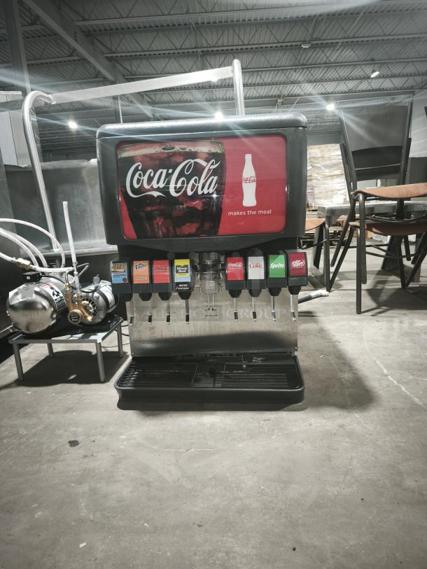 Enduro 175 Ice Drink Dispenser, model ED175K8, featuring multiple beverage options, with visible branding and dispensing nozzles.