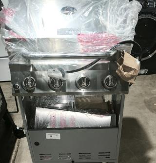 Brand new Nexgrill 4 Burner Side Grill, model 720-0830H, silver finish, wrapped in plastic, pristine condition.